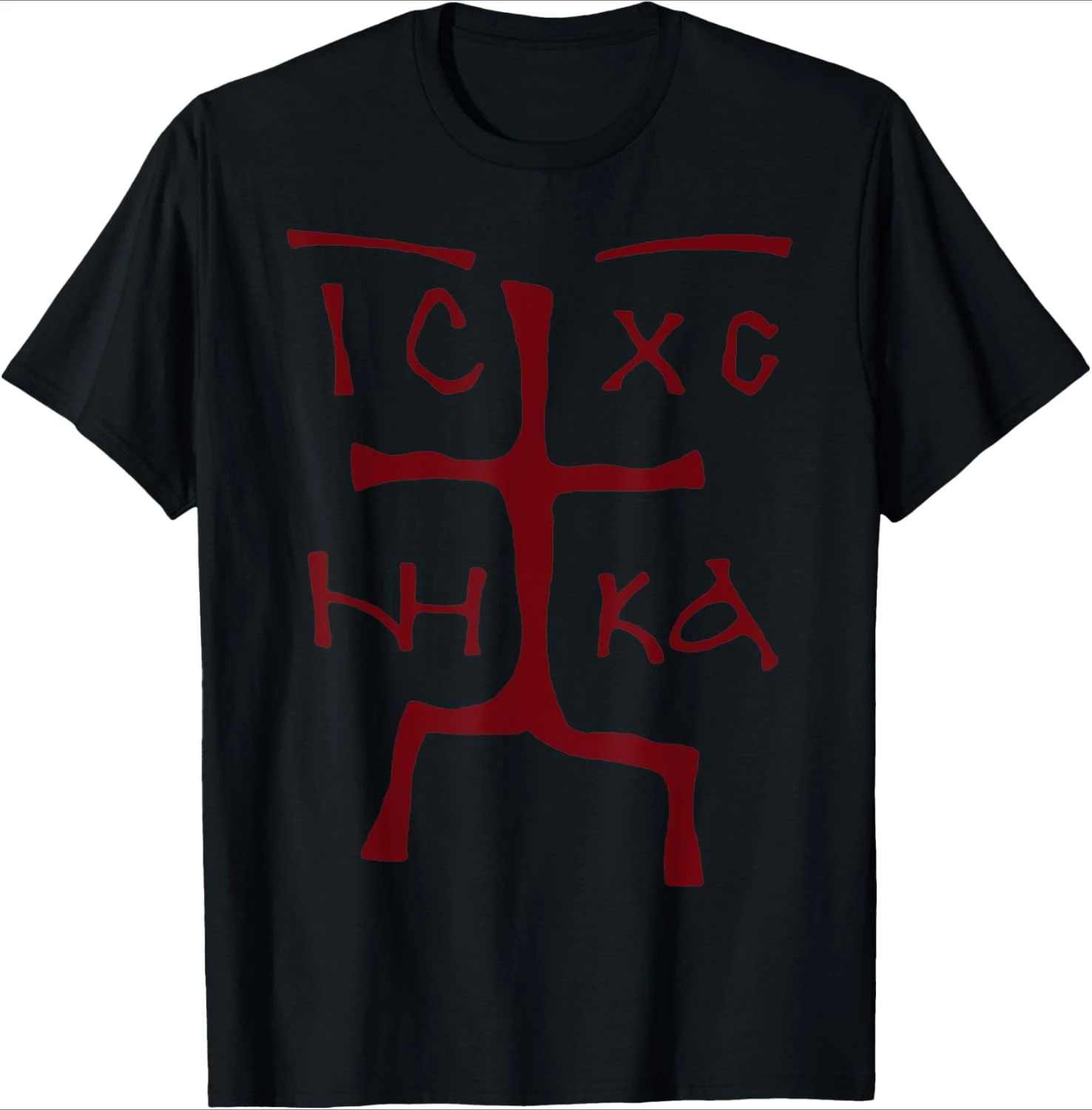 Ic Xc Nika Cross Christian Orthodox Funny Christogram Cross design-100% cotton O-neck short sleeve casual printed men's T-shirt.