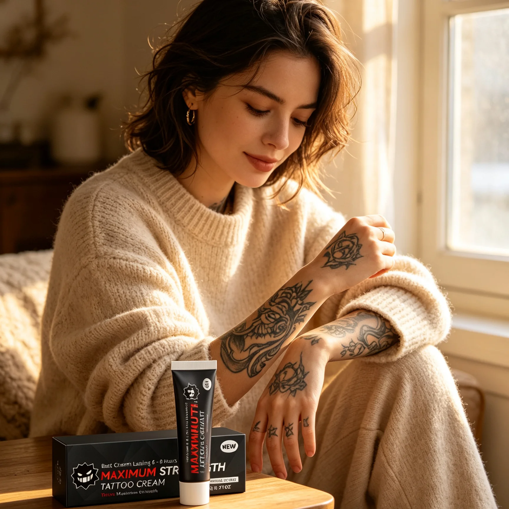 Tattoo Care Cream Color Enhancer Deep Hydration Calming Skin Soothing Improve Redness Aloe Moisturizing Cream for Tattoo Care