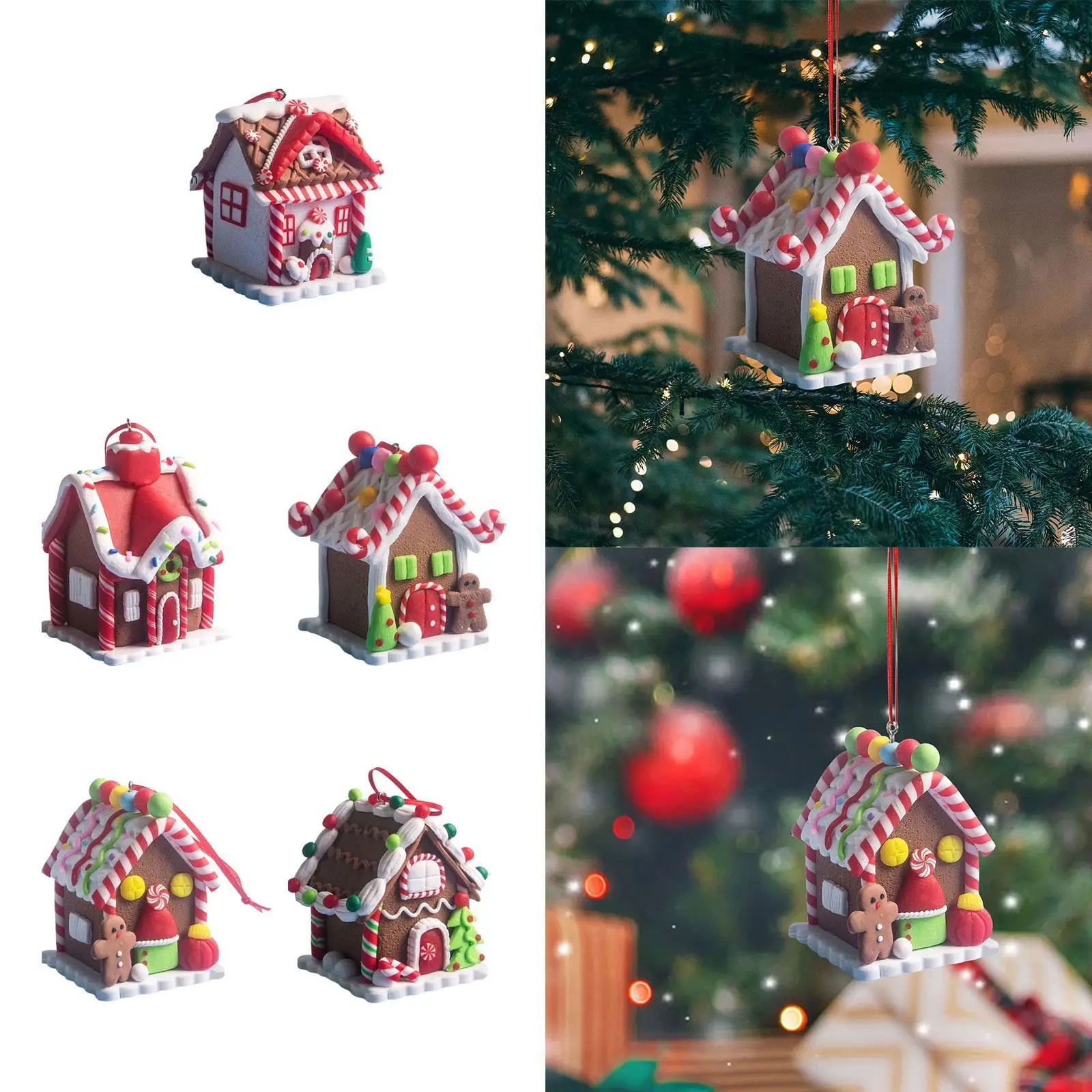 Christmas Tree Hanging Decoration Village House for Indoor Home Wedding