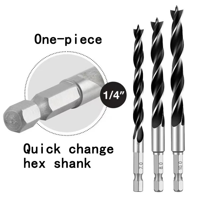 Imagem -03 - Hex Shank Woodworking Broca Especial Perfuração Furadeira Elétrica Cabeça Rotativa Pontos 3.0 Mm10 mm Pcs Pcs Pcs Pcs