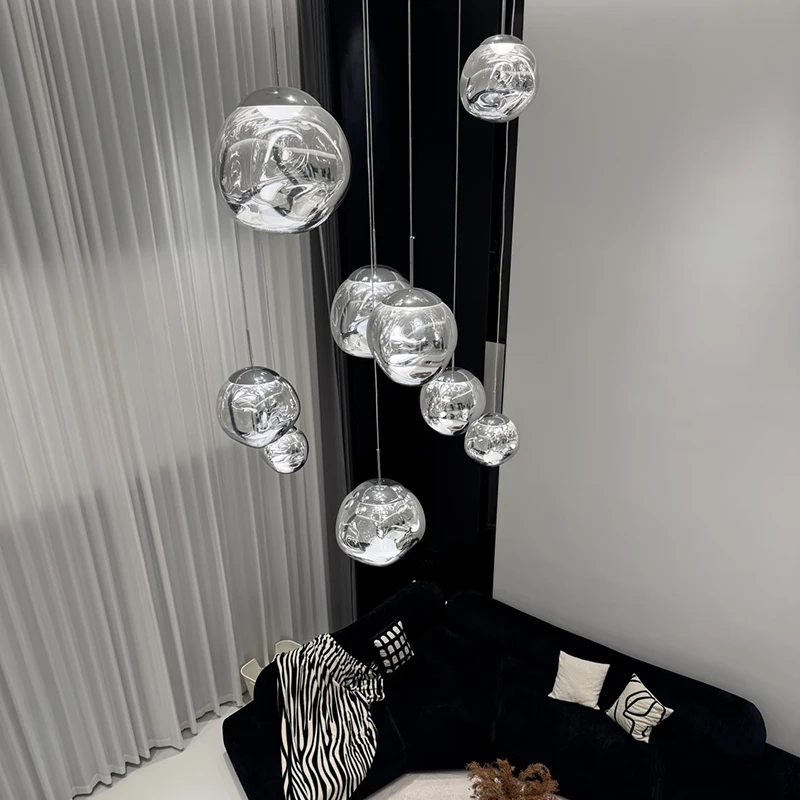 Nordic LED PVC Pendant Light Art Shape Home Decoration Bedroom Living Room Pendant Lamp Dining Room Hanging Lamp Indoor Lighting