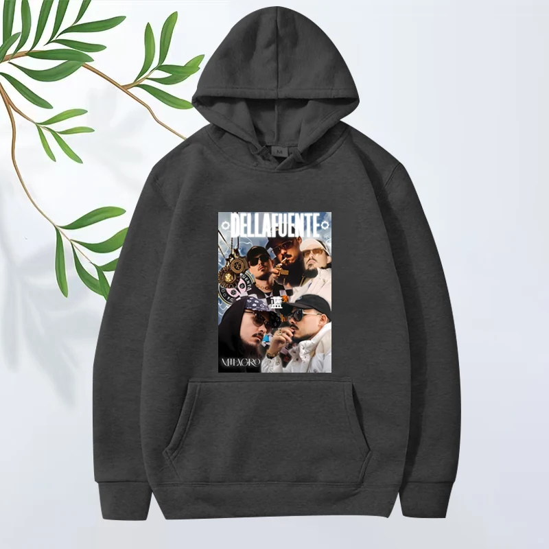 Dellafuente blue Poster fashion Graphics hoodie 2025 men women vintage Long sleeve Sweatshirt with print oversized hoodie unisex