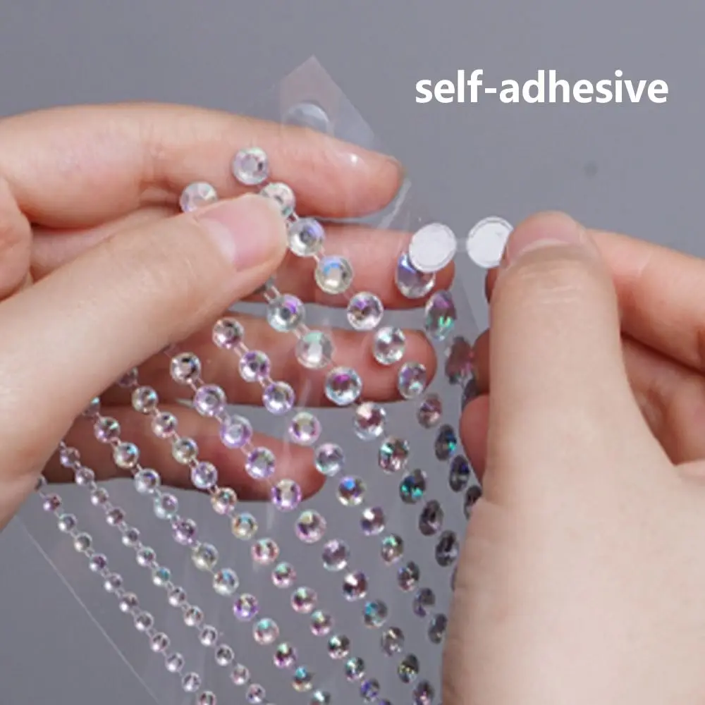 ملصقات جواهر الوجه، ملصقات وشم مؤقتة، تزيين حجر الراين للشعر، ملصق لاصق للوجه، شريط طويل من حجر الراين #3