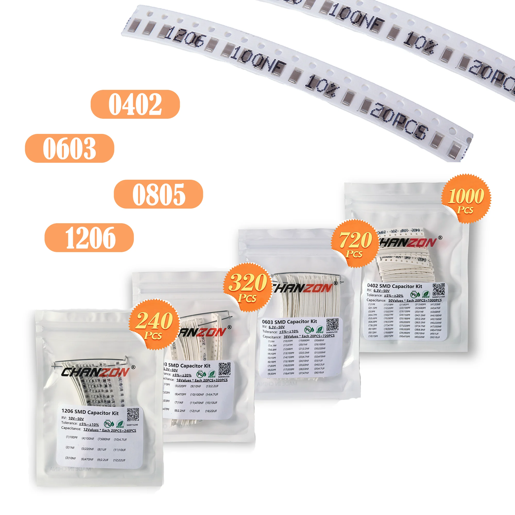 novos-kits-sortidos-de-capacitores-smd-0402-0603-0805-1206-mlcc-de-filme-espesso-com-capacidades-variadas-10pf-22pf-100pf-1nf-10nf-20nf