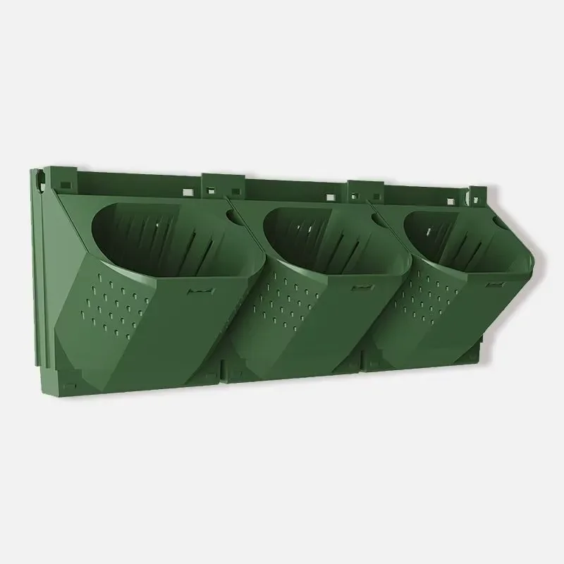 New Fashionable Vertical Planter 3D Combination Wall Mounted Plastic Flower Pot for Indoor Outdoor Garden Decoration