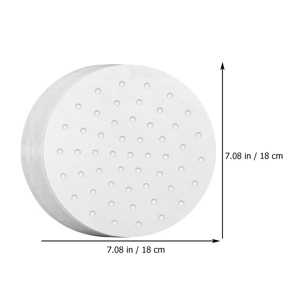 

200pcs Baking Parchment Papers Non-Stick Drain Hole Design For Easy Cooking Multiple Sizes White Kitchen Supply