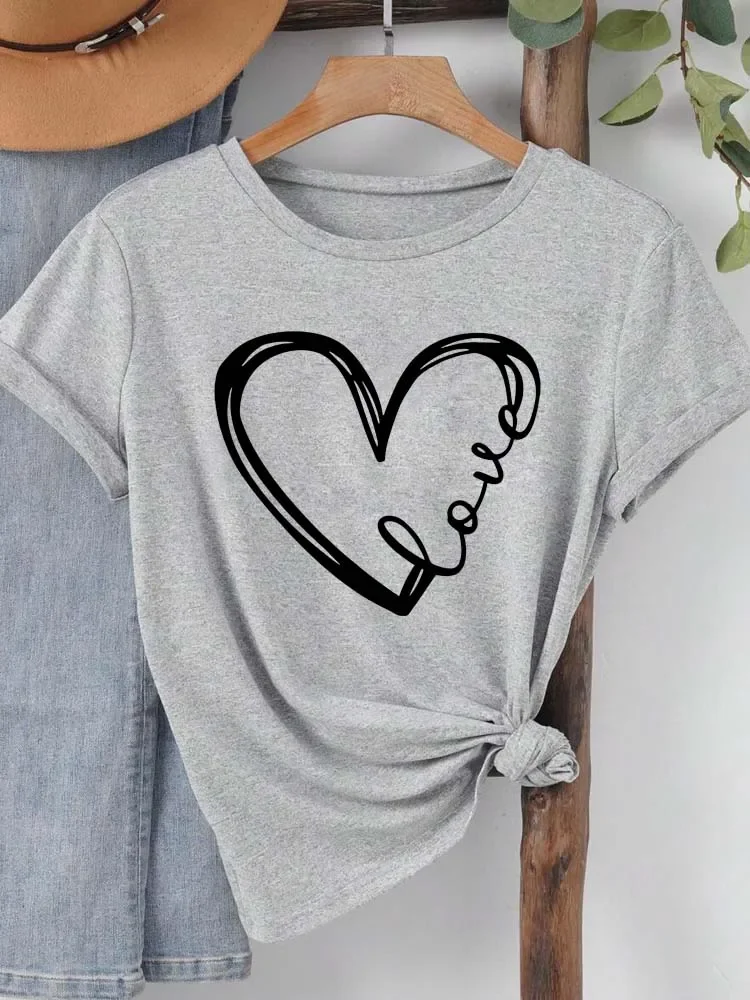 Kaos Ukuran Besar Wanita Atasan Pakaian Lengan Pendek Grafis, Longgar dan Kasual, Lembut dan Nyaman Bernapas, Olahraga Luar Ruangan