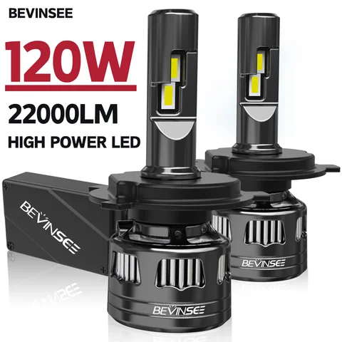 베빈시 H4 LED 헤드라이트 전구 앰플 LED H7 H1 H11 HB3 9005 HB4 9006 울트라 파워 헤드램프 22000LM 120W 고출력 6000K 12V