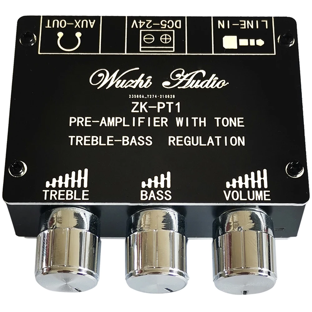 ZK-PT1 BT 5.0 Audio Receiver Decoder Stereo Tone Board Volume Controller Treble Bass Tonal preamp Amp Knob For Amplifier