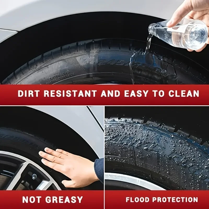 Car Tire Clear Restorer Polish Wax Back to Black Gloss Long-Lasting Coating Plastic Renovator Cleaning Tire Gloss Enhancer Kit image 6