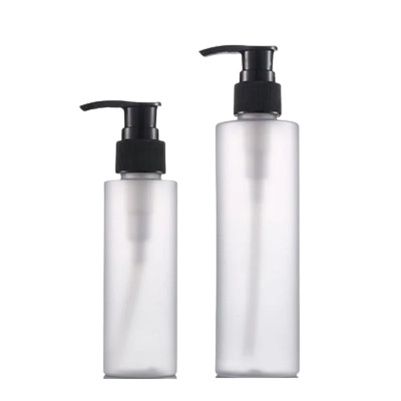 

10Pcs Plastic Lotion Bottle Frosted Round Shower Gel Black Pump 100ML200ML Refillable Cosmetic Container Packaging Empty Bottles