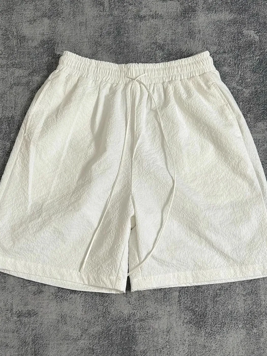 

Lightweight Breathable Men's Bubble orts Summer Qui Dry Loose Fit Spor Five-Quarter Length Outerwear ves Pants