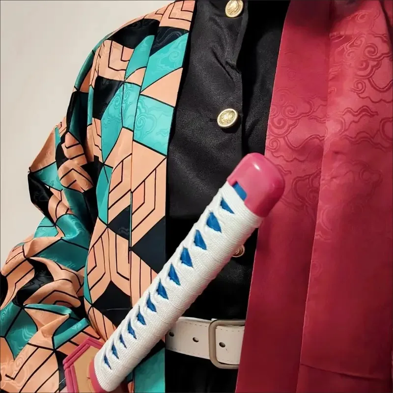 SDemon القاتل تأثيري TTomiokaa Giyuu زي الأبيض دوامة نمط الساتان النسيج مع الملمس عباءة وبدلة مجموعة كاملة وتتسابق #6