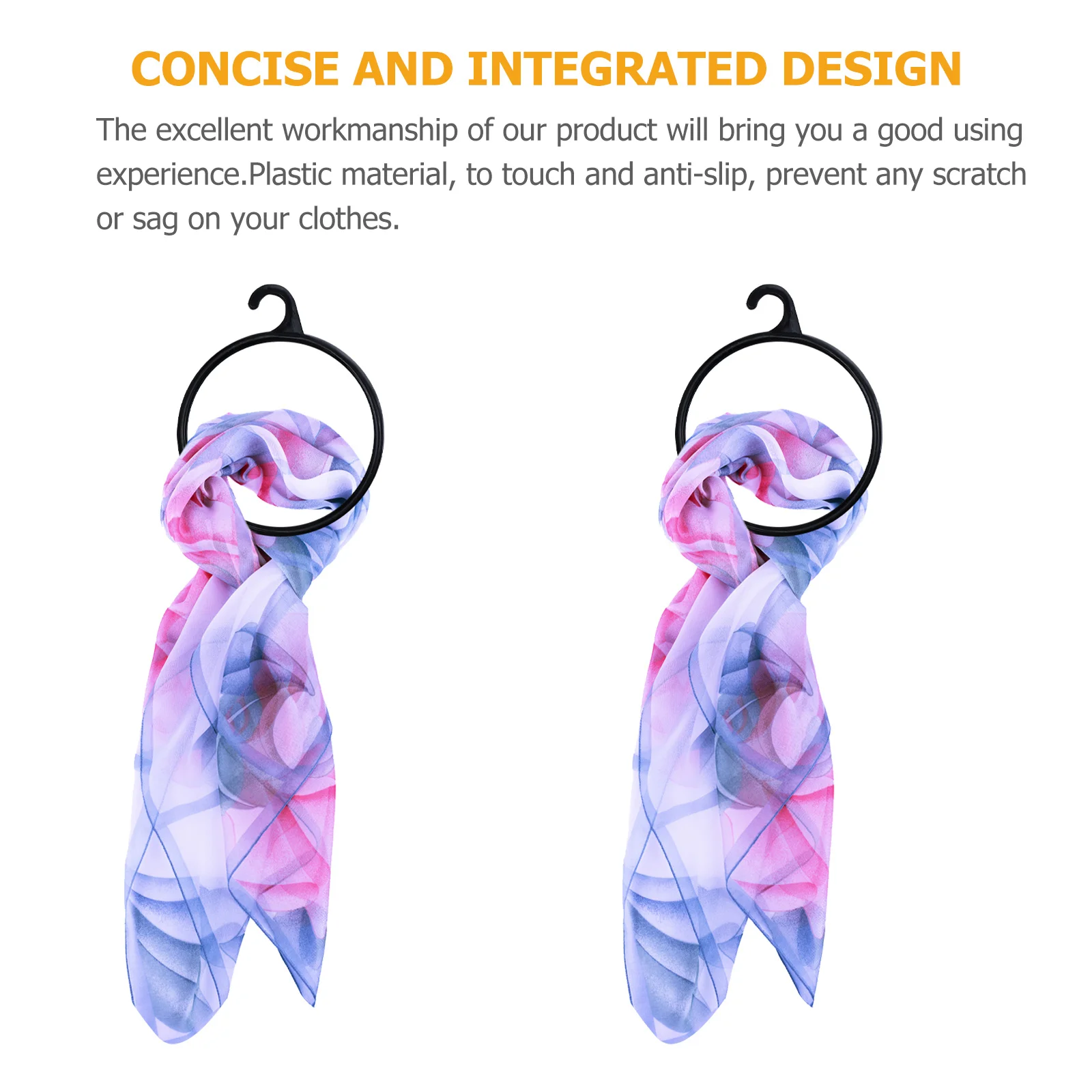 

40Pcs Scarf Hanger Ring Strong Plastic Design for Scarves and Neckties Easy Carry Wardrobe Organizer Tidy Closet Storage