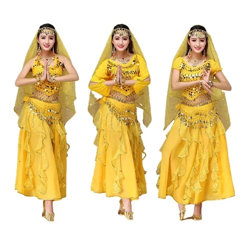 belly-dance-spirit-indian-women's-adult-indian-dance-costume-practice-costume-performance-costume-set