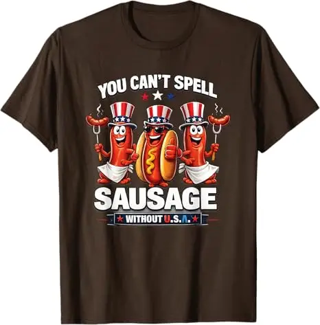 Du kannst die Wörter „Wurst ohne USA“ nicht aufreißen, wenn du das 4. Juli Amerika-Flaggen-T-Shirt Y2k „Stolzer Amerikaner“ mit patriotischem Grafik-Aufdruck für Herrenkleidung nennst. – Detail 3