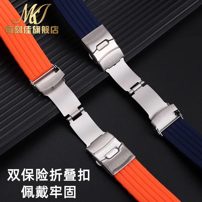 Correa de reloj de goma de silicona para Swatch X Blancpain bioceramic Scuba Fifty Fathoms 22mm azul negro rojo marrón naranja correa de reloj para hombre