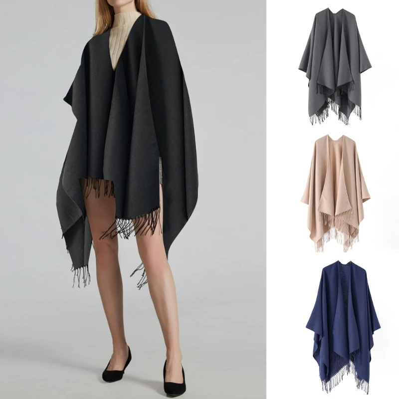 

Winter Women Long Thick Cashmere Scarf Shawl Warm Blanket Tassels Neck Scarves