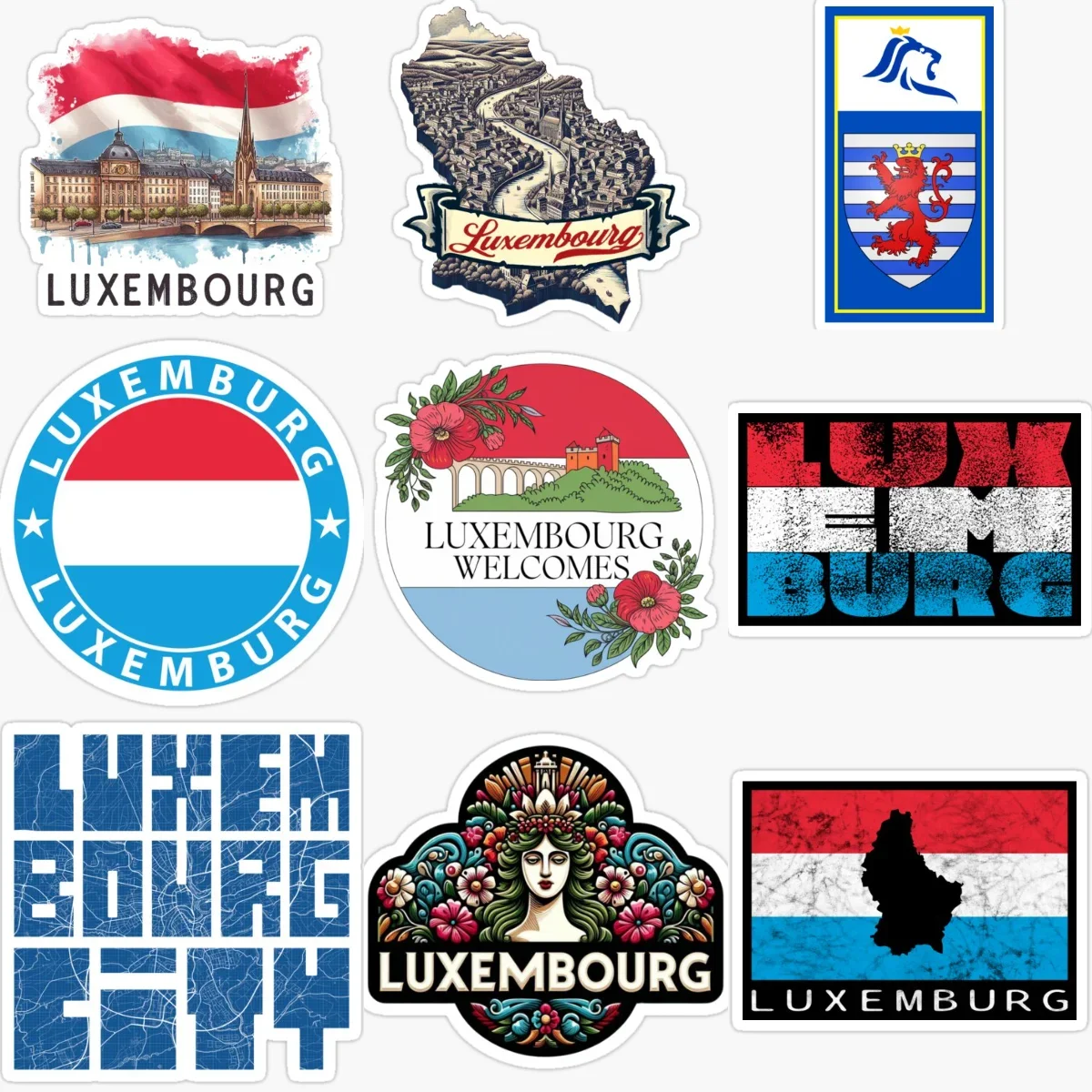 

L Luxembourg Flag Map Creative PVC Car Sticker for Decorate Car Bicycle Van Window Fridge Helmet Wall Decal Accessories