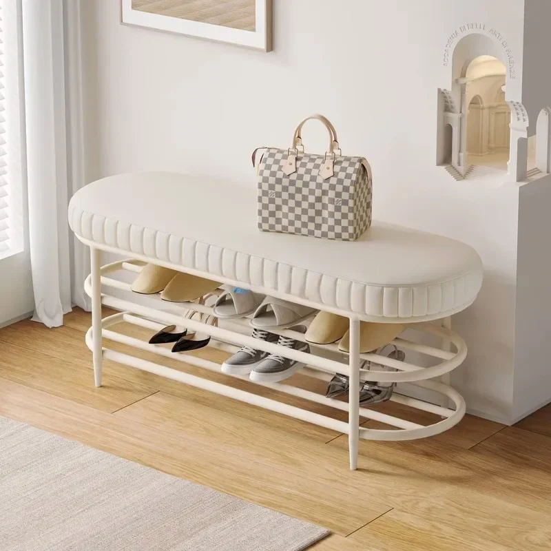 Nordic light luxury home can sit shoe changing stool, shoe rack, soft bag seat cushion storage bench