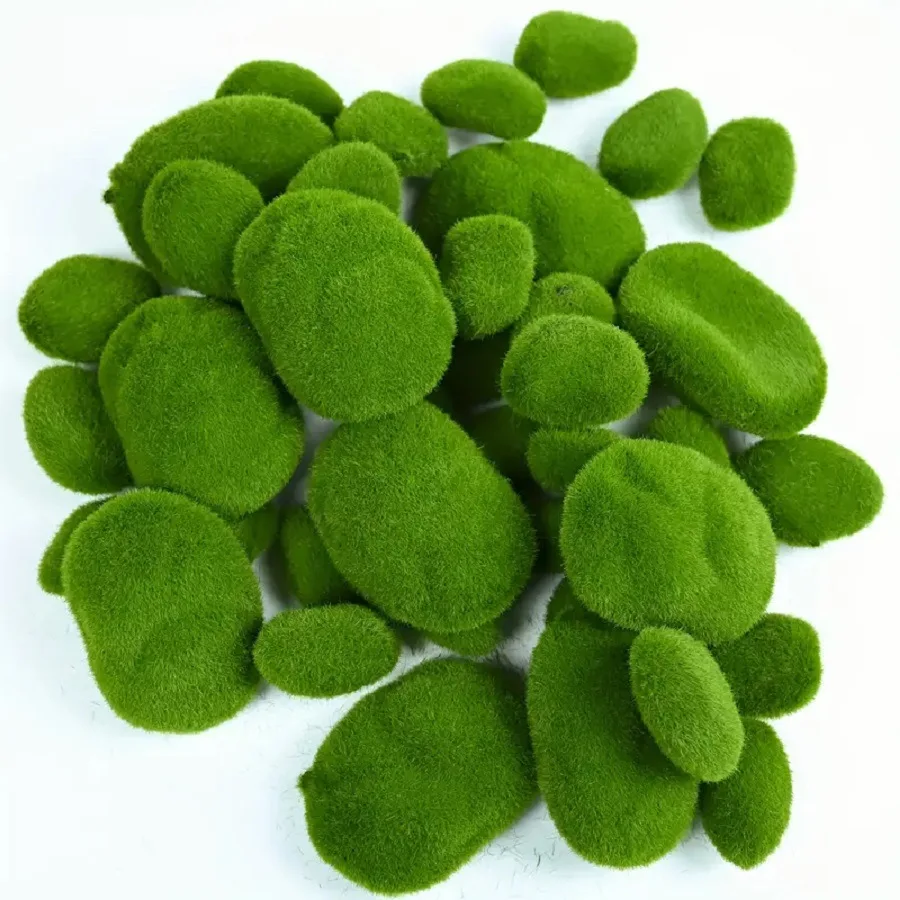 10 Pcs Artificial Moss Stone Decorations  Suitable For Bouquet Arrangements, Fairy Garden Decorations Fish Tank Adornments