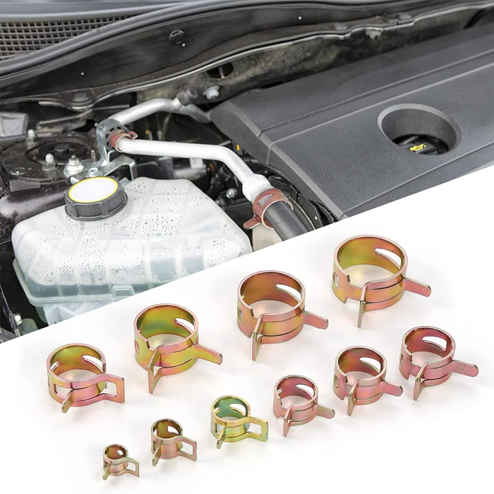 Morsetto per tubo flessibile a molla da 10 pezzi Fascetta per tubo flessibile per carburante Fascetta per tubo in silicone riutilizzabile Morsetto opzionale 5mm--22mm