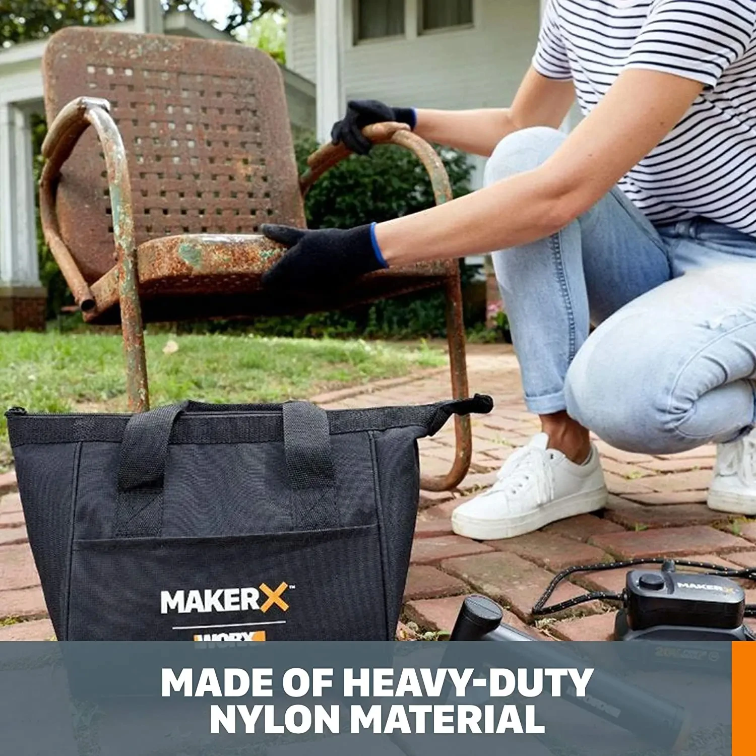 Worx MakerX Tool Storage Cloth Bag Wa1551 Multi-Function Tool Bag Oxford Cloth Portable Electrician Bag Power Tool Handbag Kit