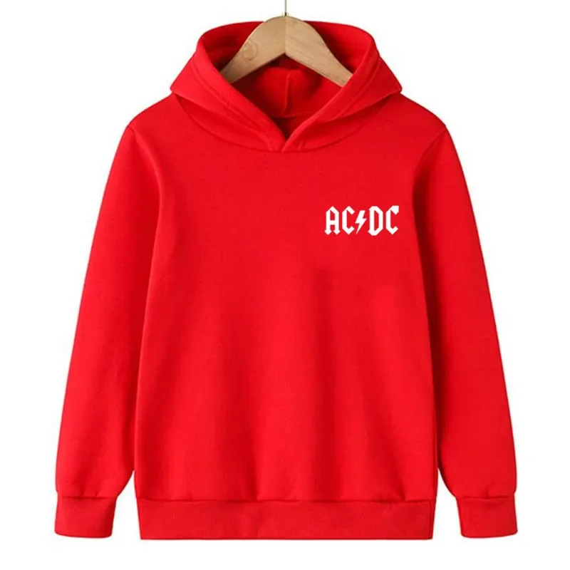 Hip Hop Fashion AC DC Children Hoodies Sweatshirt Spring Autumn Kids Hooded Top Casual Sportswear Boys Girls Hoodie Pullover