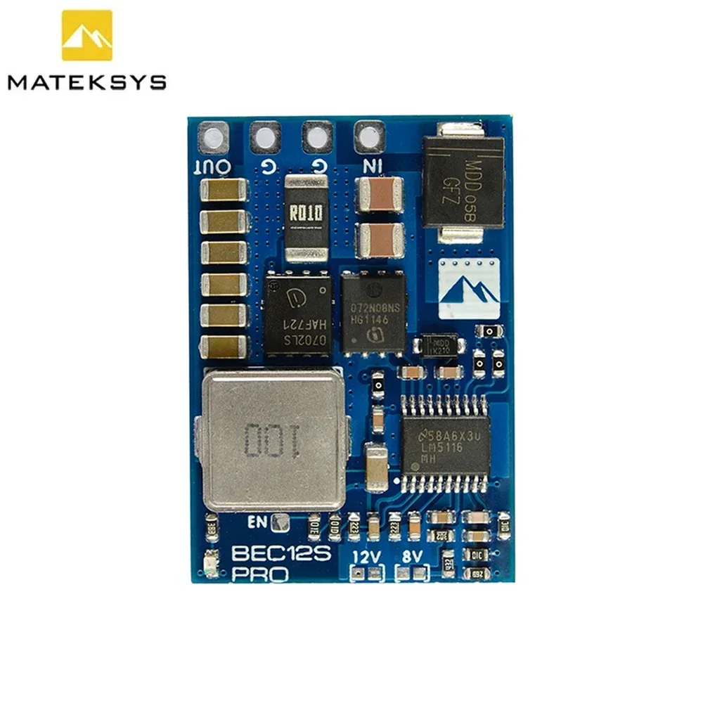 MATEK BEC12S-PRO 9-55V TO 5V/8V/12V-5A Voltage Regulator BEC Power Module Overcurrent Protection Self-recovery for RC FPV Drone