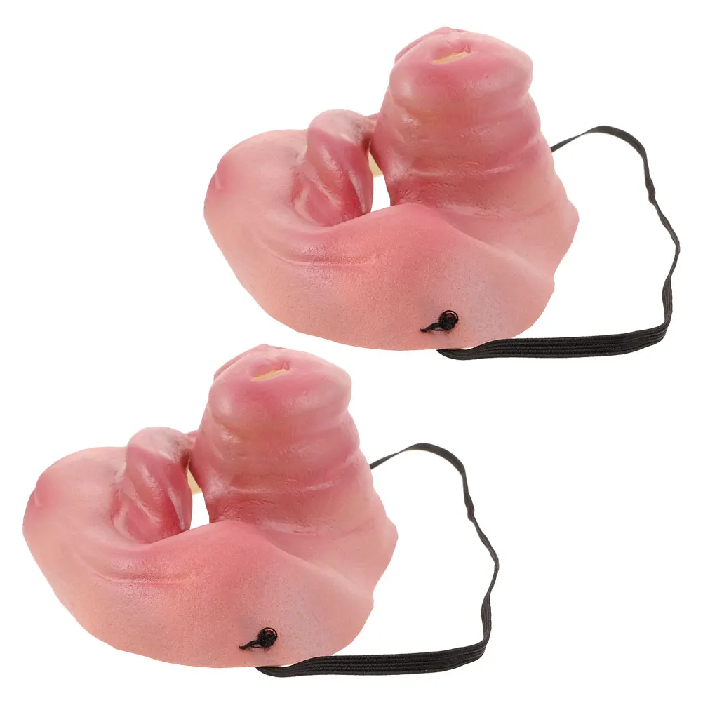 

2pcs Pig Nose Funny Half Face Masks Animal Costume Realistic Design Horror Props Wedding Party Games