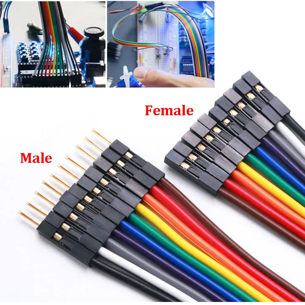 

10Pin Dupont Line Male To Male Female To Female Male To FeMale Jumper Wire Cable 20cm 30cm 50cm 80cm 1m for Arduino DIY KIT