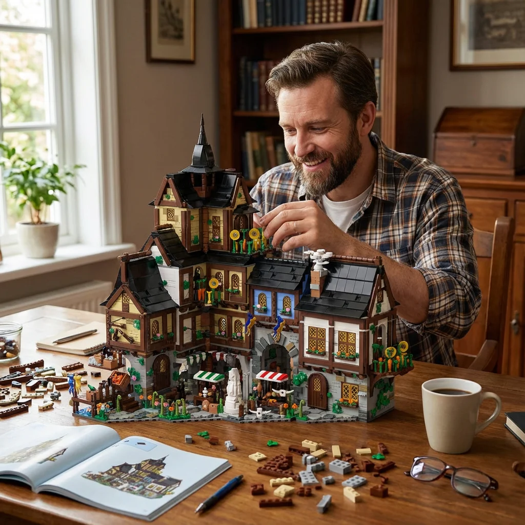 3867PCS Medievale Europa Triste Edifici Blocchi Streetview Villaggio Architettura modulare Modello Kit di montaggio Giocattolo Regalo per bambini Adulti