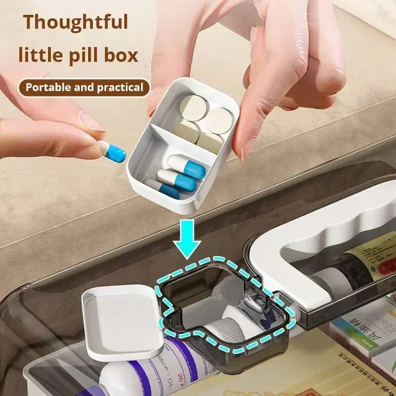 3 Layers Large Capacity First Aid Kit Family Medicine Organizer Box Multi Classification Medicine Storage Bin Portable Pill Box