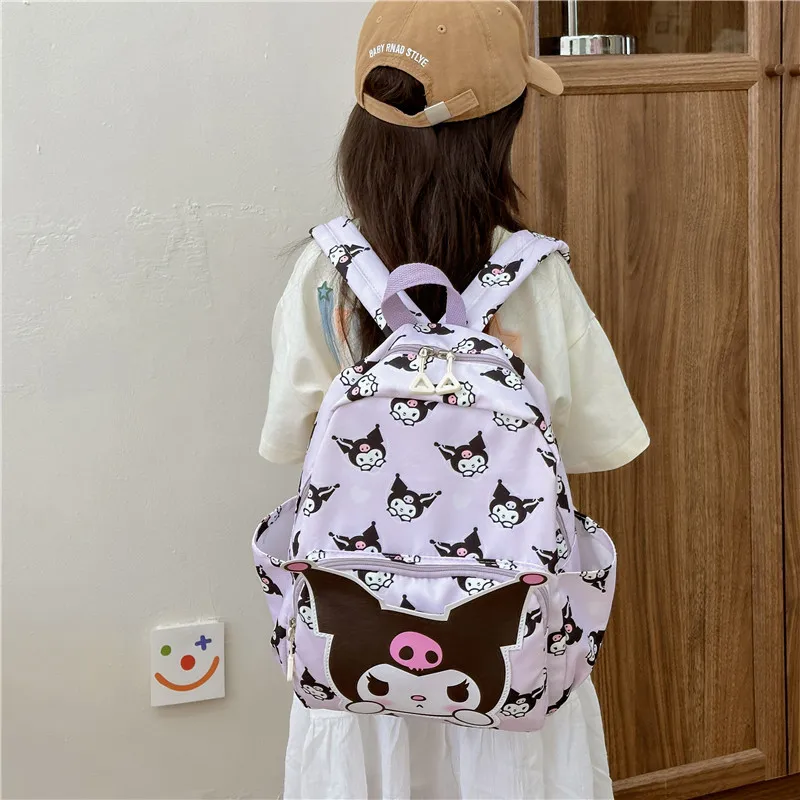 Kuromi Schoolbag Kawaii Sanrio Hello Kitty School Bag Kindergarten Melody Student Bag High Capacity Cinnamoroll Backpack Gift