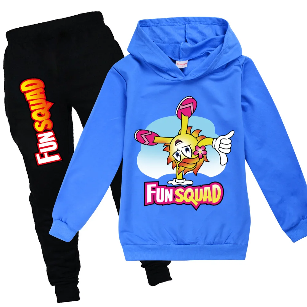 

New Fashion Autumn New game Children's Sweater Fun Squad Boys Hoodies Teens Boy Long Sleeve Tshirt+pants suit kids Clothes Set