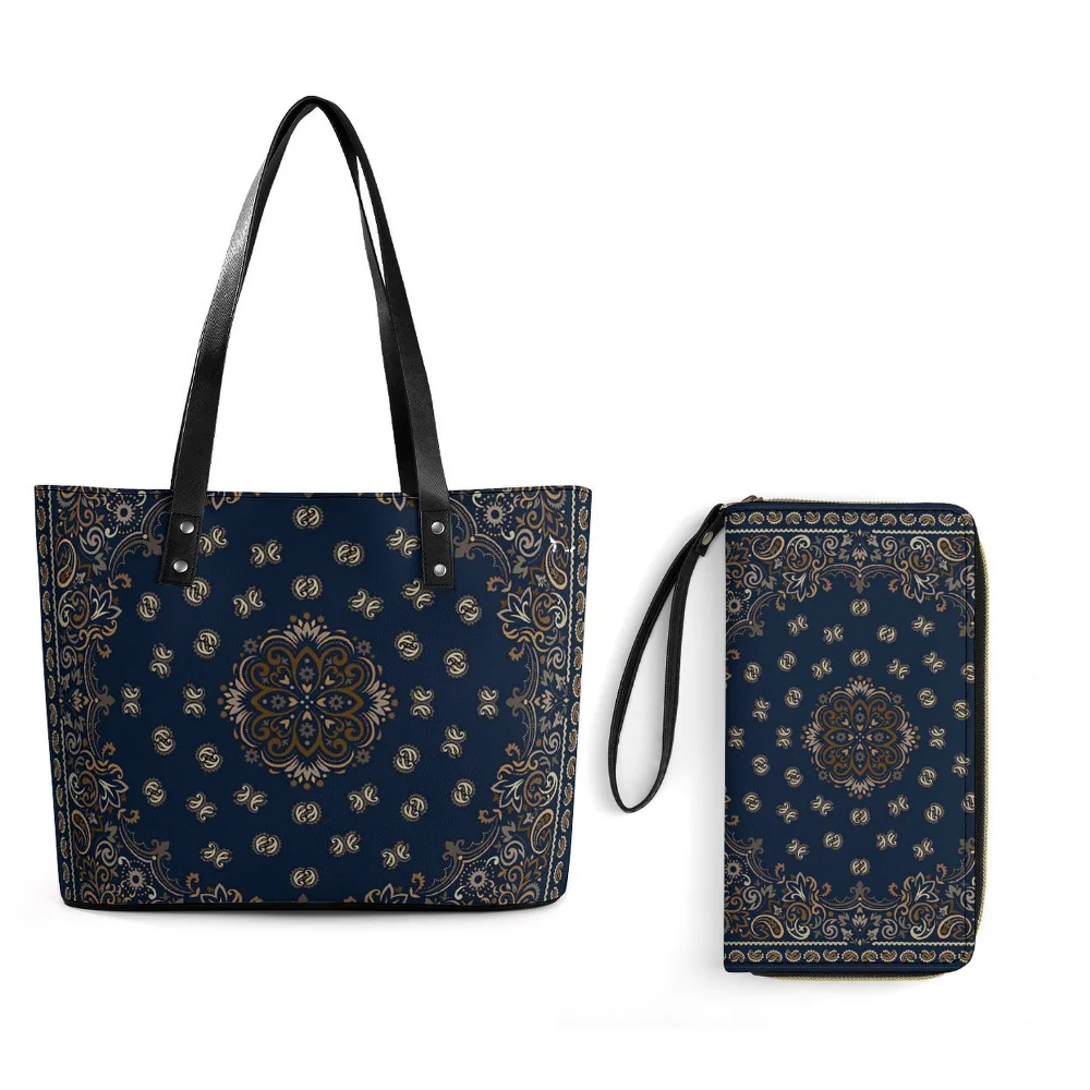 

Новый комплект сумок и кошельков, кожаная сумка на плечо, спортивная сумка, большая вместительная сумка с индивидуальным принтом, изысканный полинезийский дизайн для путешествий, мода