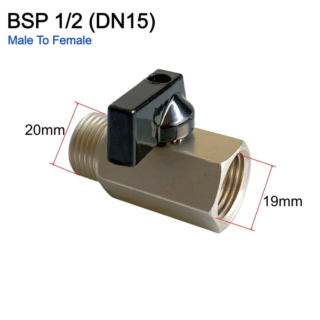 Mini Ball Valve BSP 1/4 1/2 3/8 Female To Male Threaded Carbon Steel BallValve For Water Gas Oil Shut On/off Valve