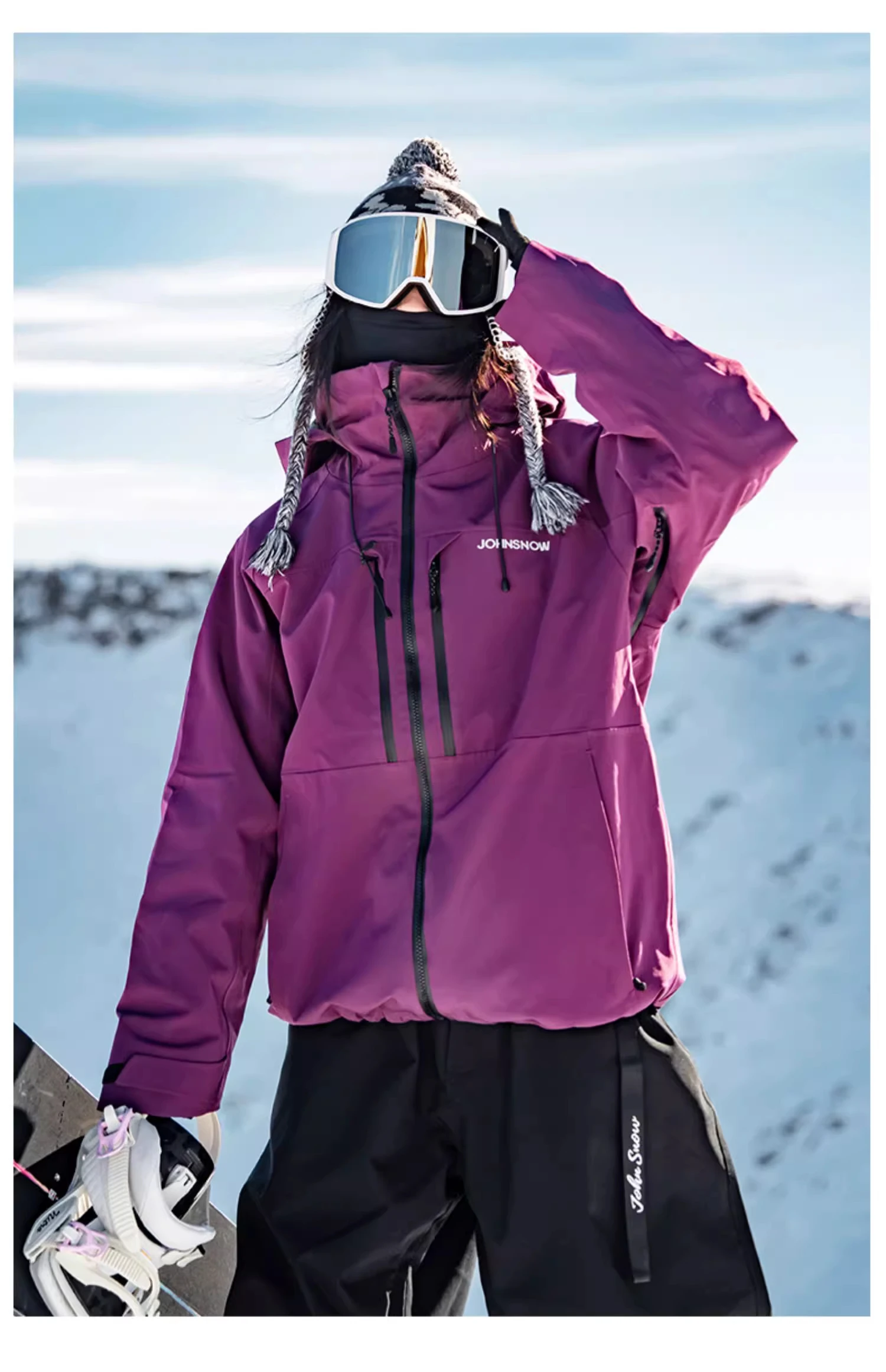 John Snow 2026 Neue Winter-Skijacke für Damen und Herren, Atmungsaktive Wasserdichte Snowboard-Bekleidung, Outdoor-Sport-Wärmejacke – Detail 10