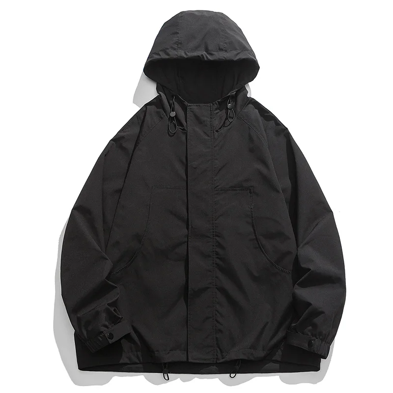 Wind breaker Jacke Herbst Herren jacke fester Reiß verschluss lose Mantel Jacke benutzer definierte Jacken für Männer Camping