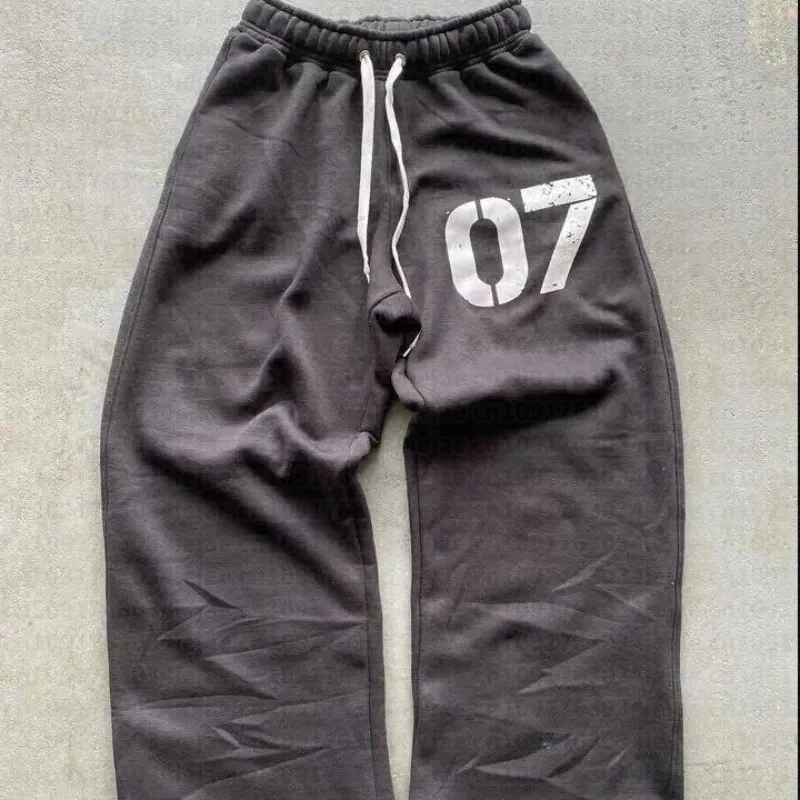 2026 Summer Grey Washed Sweatpants 3D Printed Elastic Waist Baggy Trousers Men's Casual Quick Drying Kids Streetwear