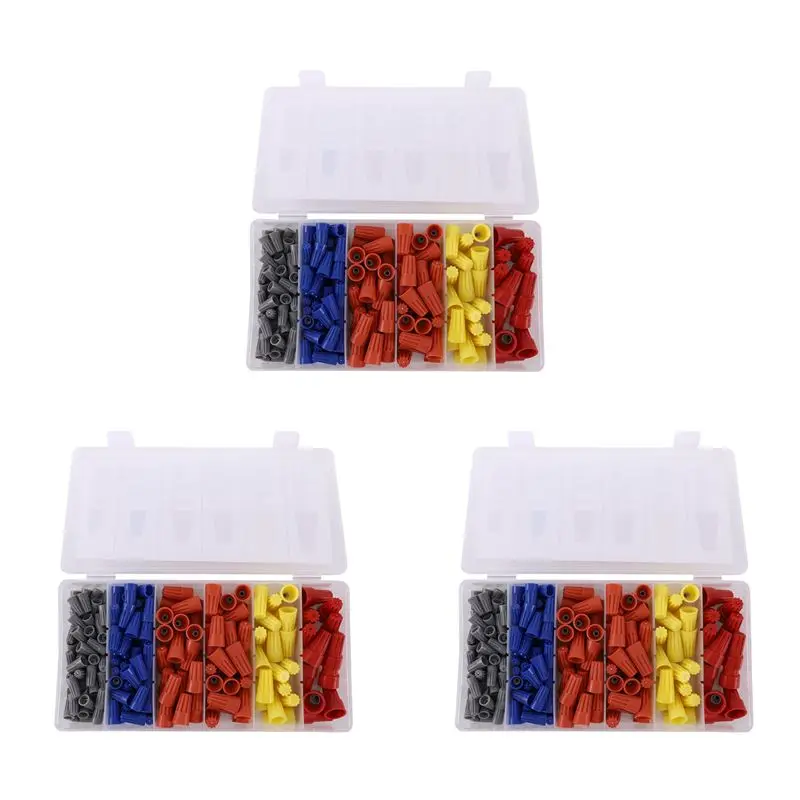 Limited Stock-FF 540Pcs Electrical Wire Connectors Screw Terminals, Easy Twist On Connector Kit With Spring Insterted Wire Nuts