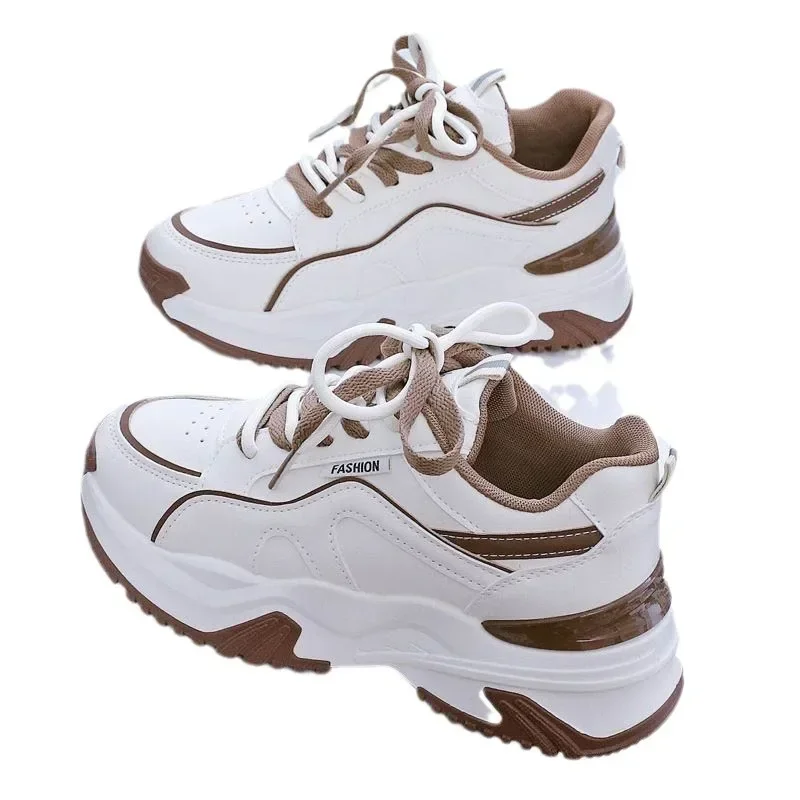 Women's All-in-one Daddy Shoes 2025 Spring New Breathable Student Casual Thick Soled Elevating Sneakers