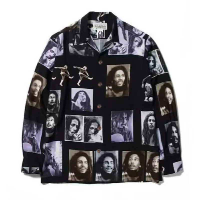 WACKO MARIA Music Godfather Long Sleeve Shirt Men's Women's Trendy High-end Shirt Tops