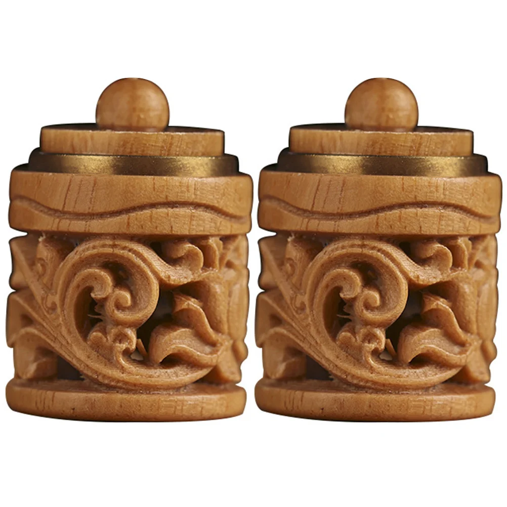 

2pcs Wooden Aroma Beads Sachet Pendant Hollow Carving Design Decorative Diffuser Bottle For Bag Car Hanging Diy Essential Oil