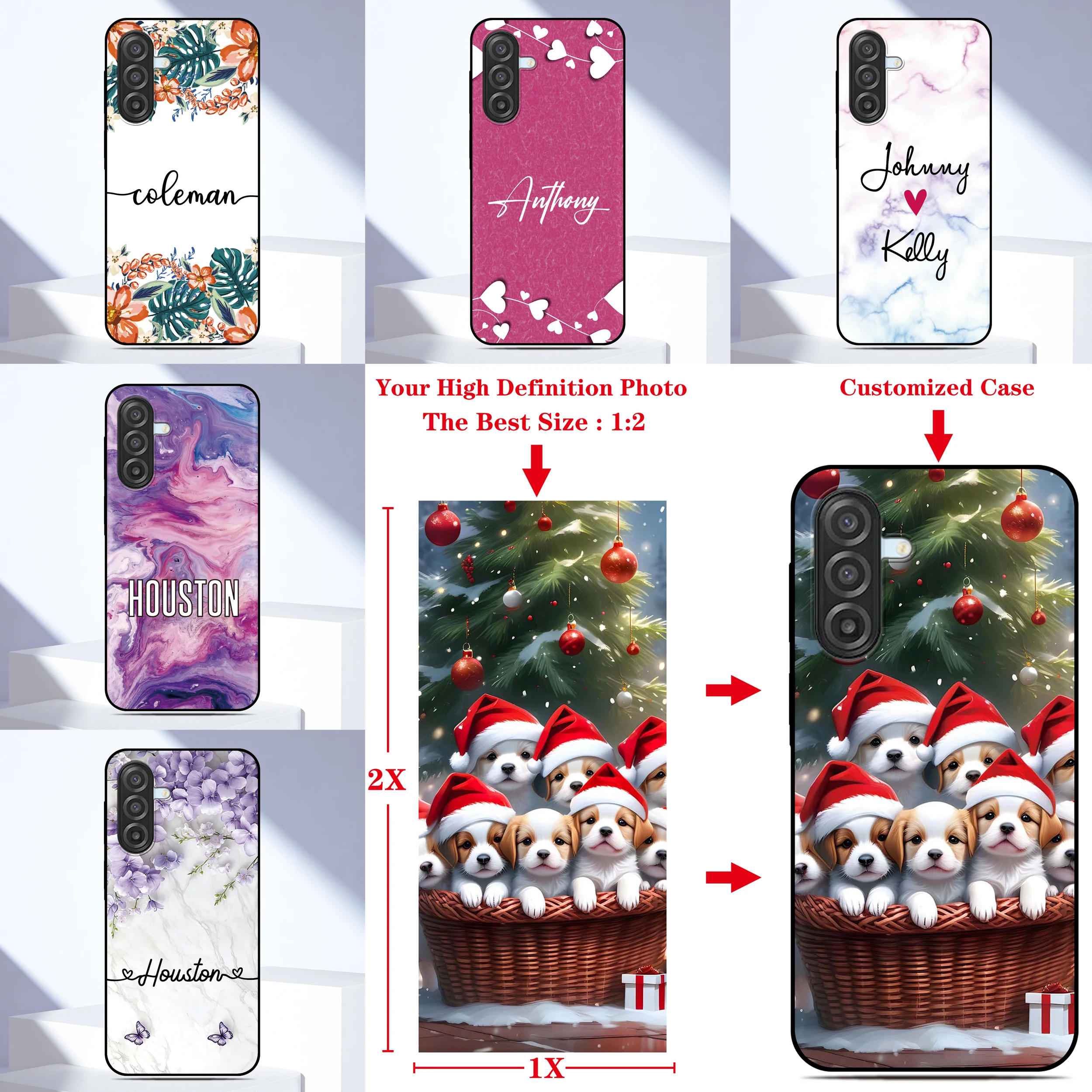 Personalized Photo Name Phone Case For Samsung Galaxy A57 A37 A27 5G A07 A16 A17 A36 A56 A53 A54 A35 A26 Customized Back Cover