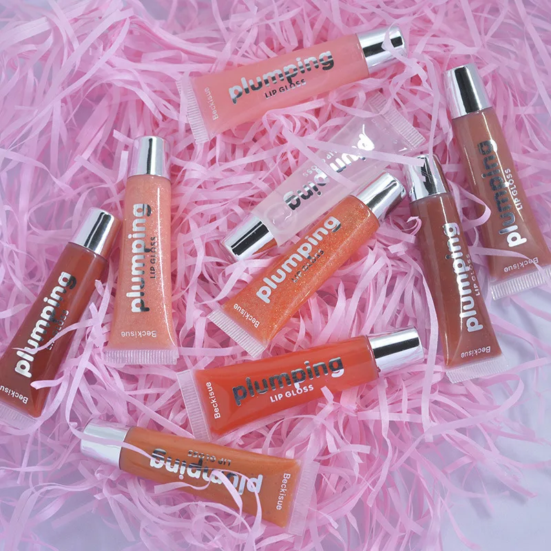 Hidratante Lip Gloss, Plumping, Plumper Makeup, Glitter, Batom Líquido Nutritivo, Óleo Mineral de Cereja, Transparente