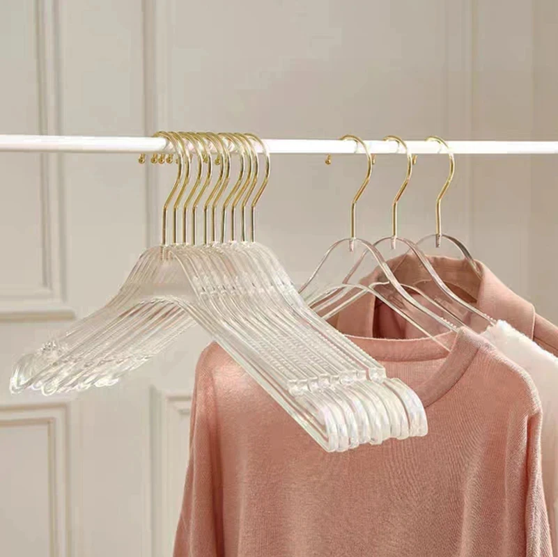 10Pcs,Transparent Acrylic Hanger for Adults and Children, Pants Organizer, Wardrobe Save Space, High Quality,