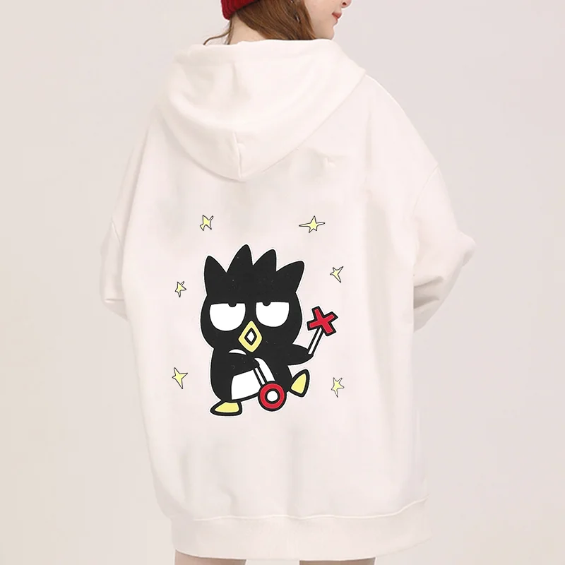 Kawaii Kuromi BADTZ MARU printed unisex hoodie spring and autumn Sanrio cartoon casual sports street printed hoodie