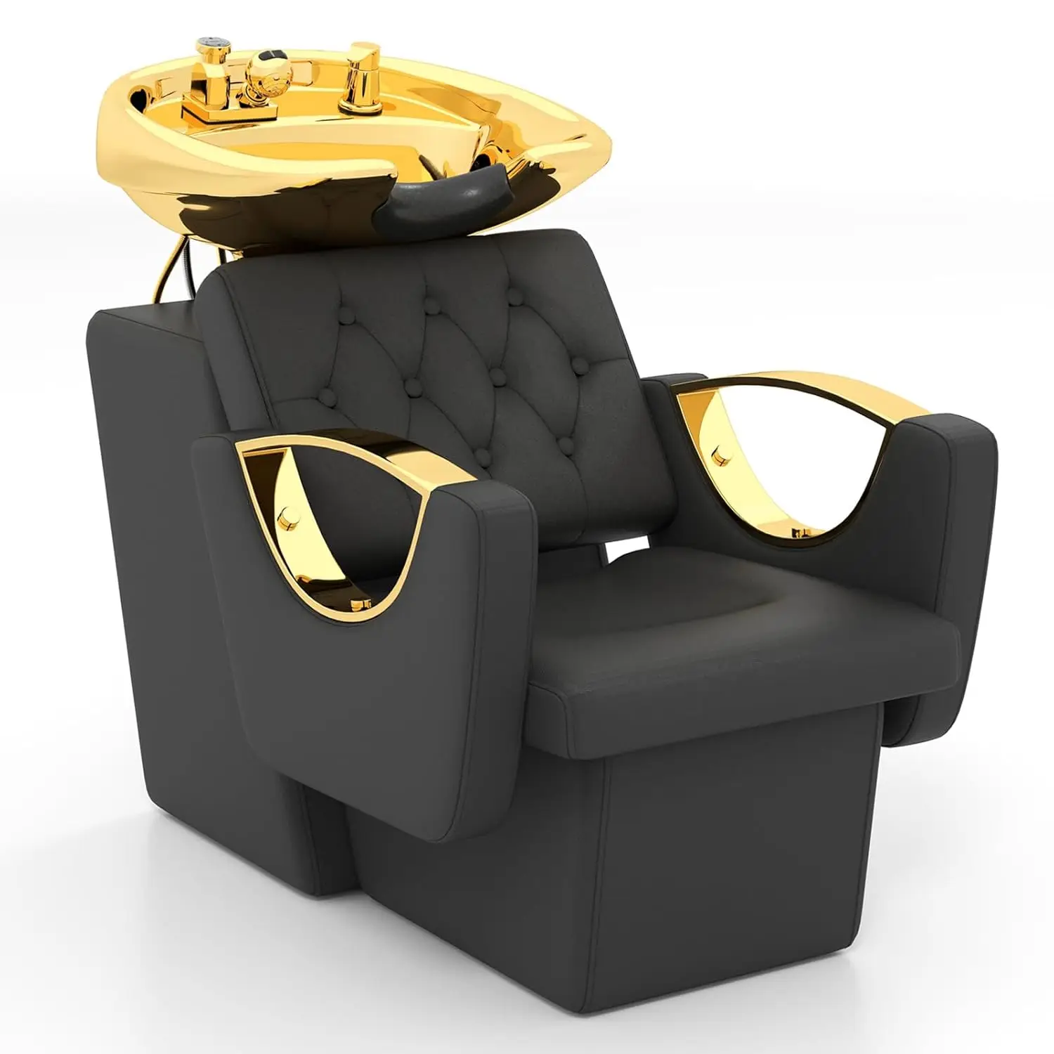 

Gold Ceramic Shampoo Bowl Chair Salon Spa Backwash Unit, Customized