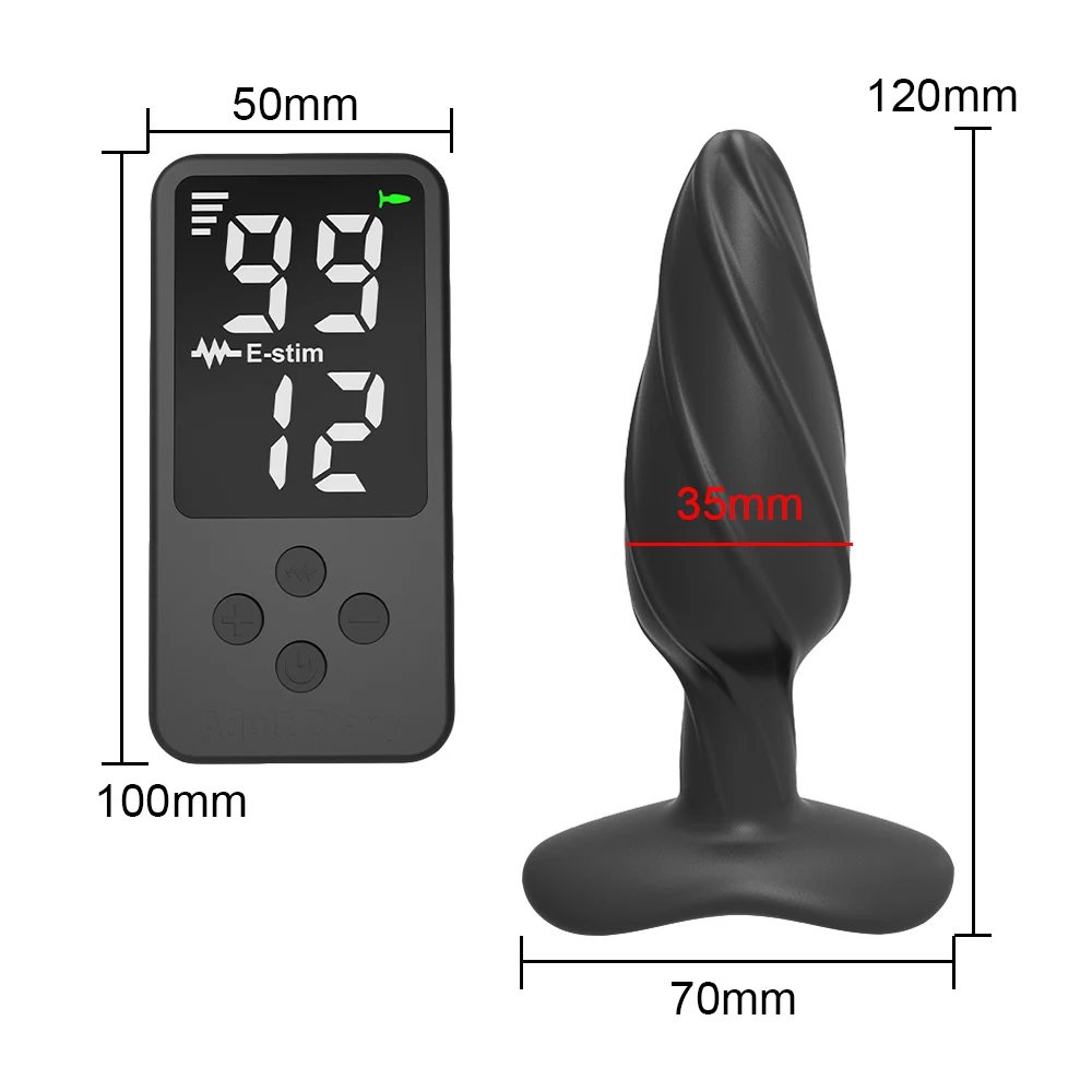 Electric Shock Anal Plug G-Spot Vaginal Massager Wireless Remote Control Sex Shop 12 Modes Masturbator Sex Toys for Men Women